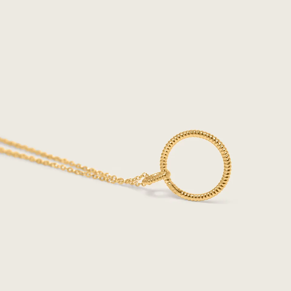 Stilnest Snake Tail Circle Halskette 24k Gold Vermeil 45cm zierlich