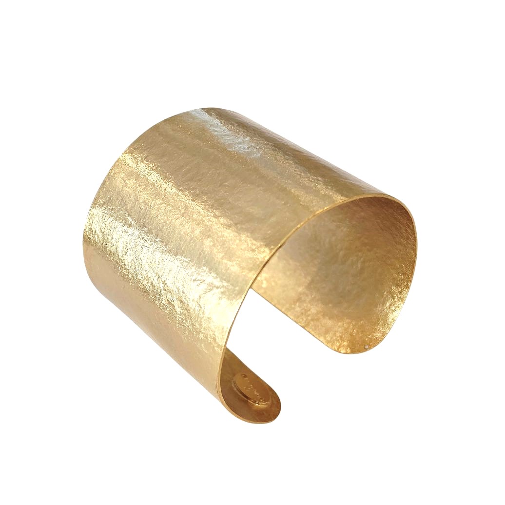 Alevá Bijoux Clio Armband Gold 5 cm gehämmert