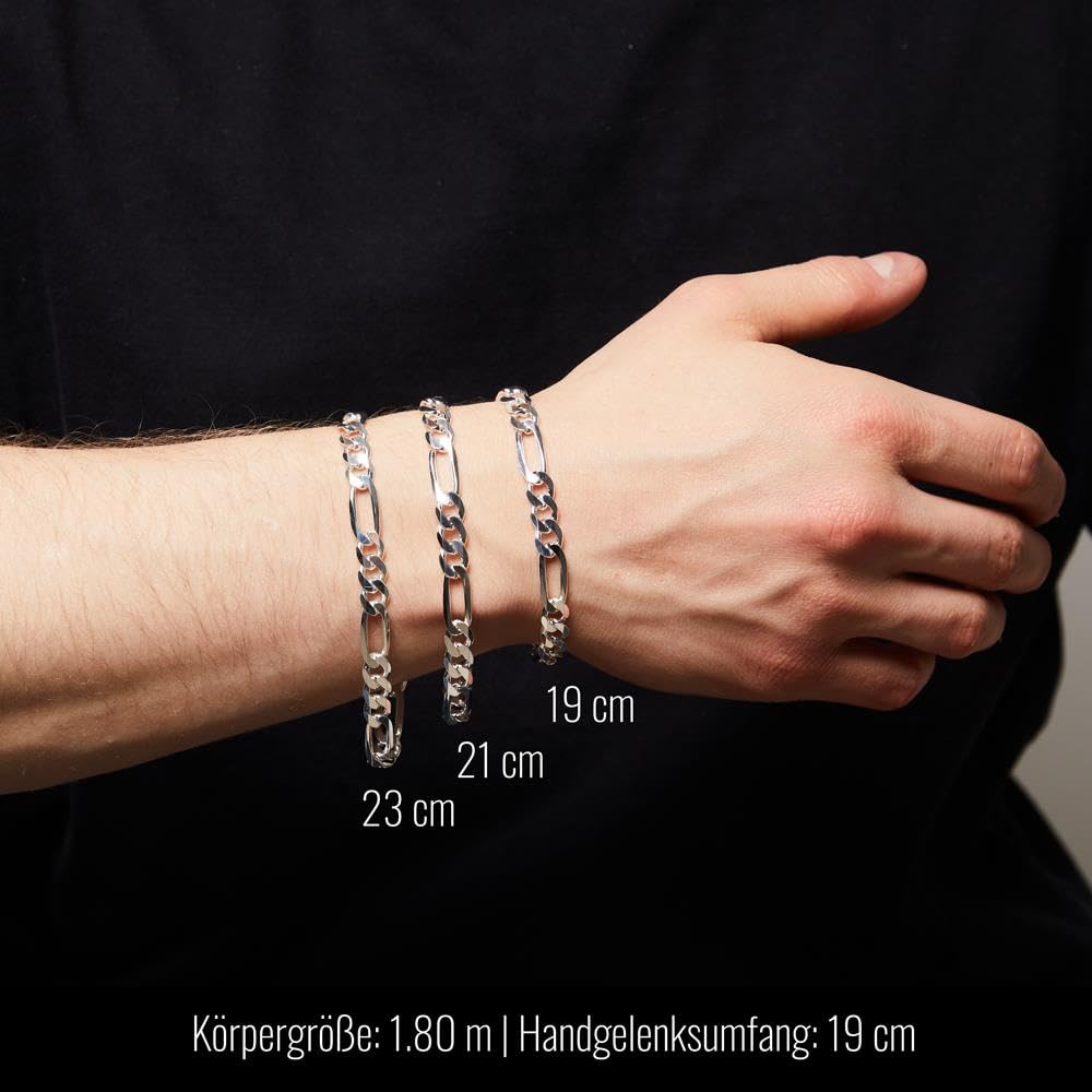 JEWLIX Panzerarmbänder Figaroarmband FA0080 Silber 21 cm 8 mm