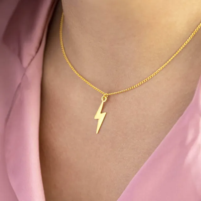 Joy by Corrine Smith Gold Lightning Bolt Halskette Gold