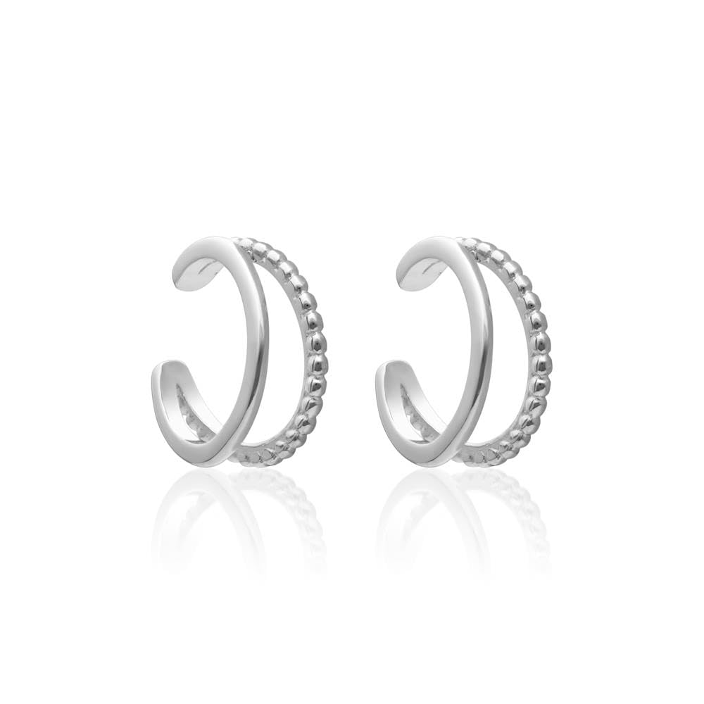 JEWLIX Ohrstecker Ear Cuffs 925 Silber zweireihig Paar