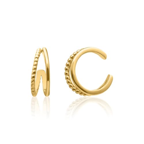 JEWLIX Ohrstecker Ear Cuffs Zweireihig Gold 925 Silber Paar