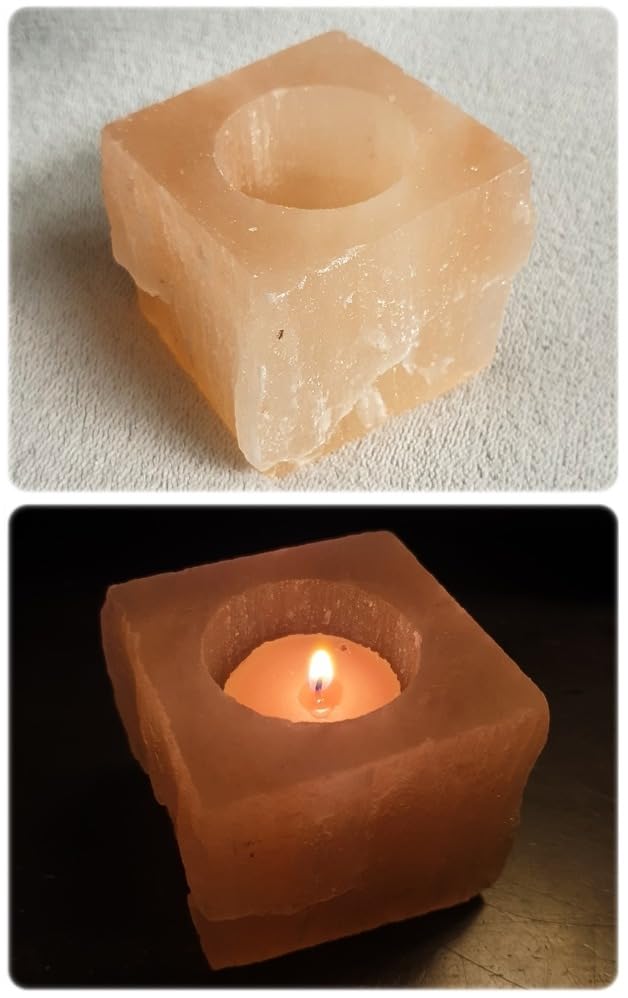 NKlaus Healing Crystals Selenit Teelichthalter 1 Stück 6 cm