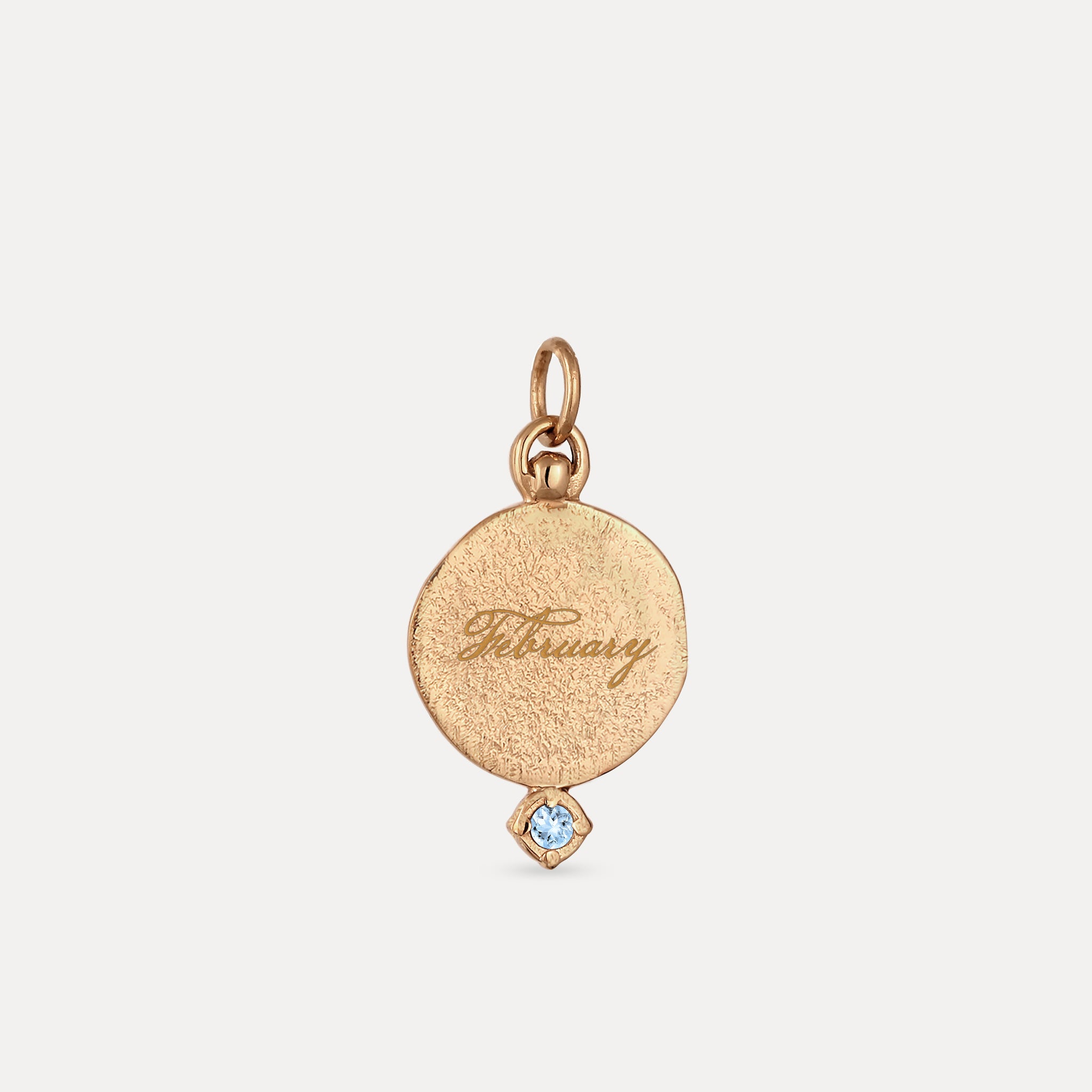 Stilnest Aquamarin Fluid Medallion Anhänger 585 Gold