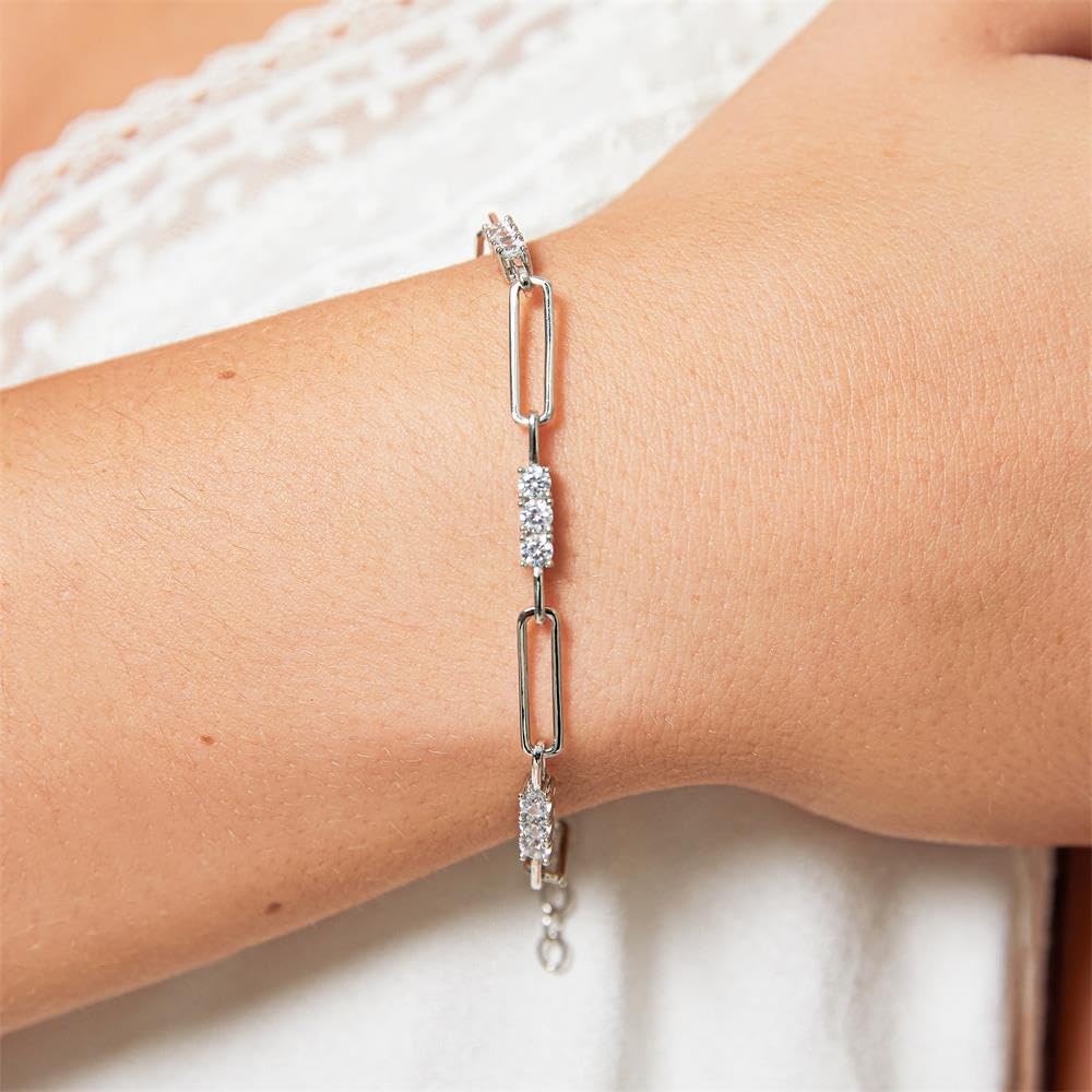 JEWLIX ID-Armband 925er Silber Rhodiniert Zirkonia