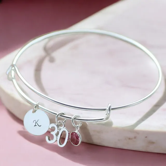 Joy by Corrine Smith Birthday Bangle Silber