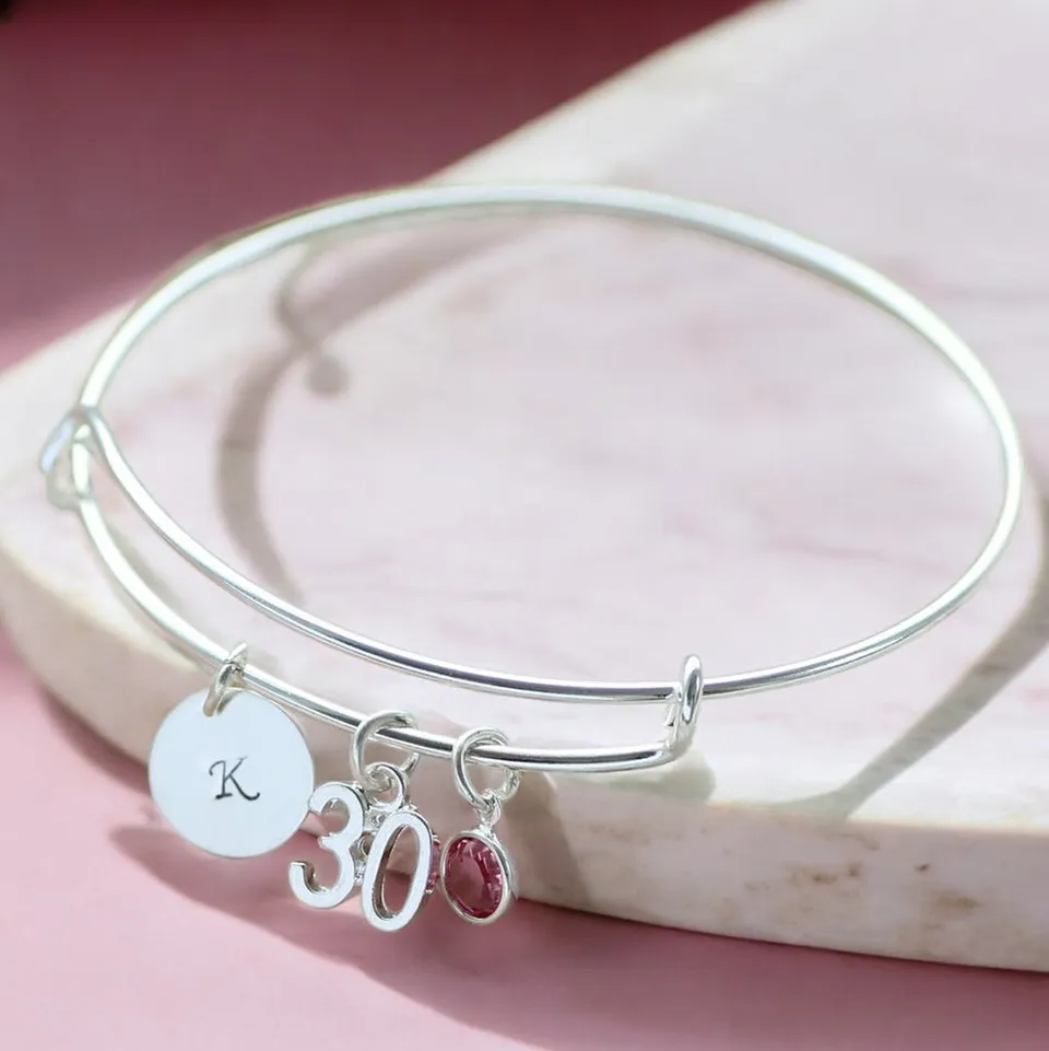 Joy by Corrine Smith Birthday Bangle Silber