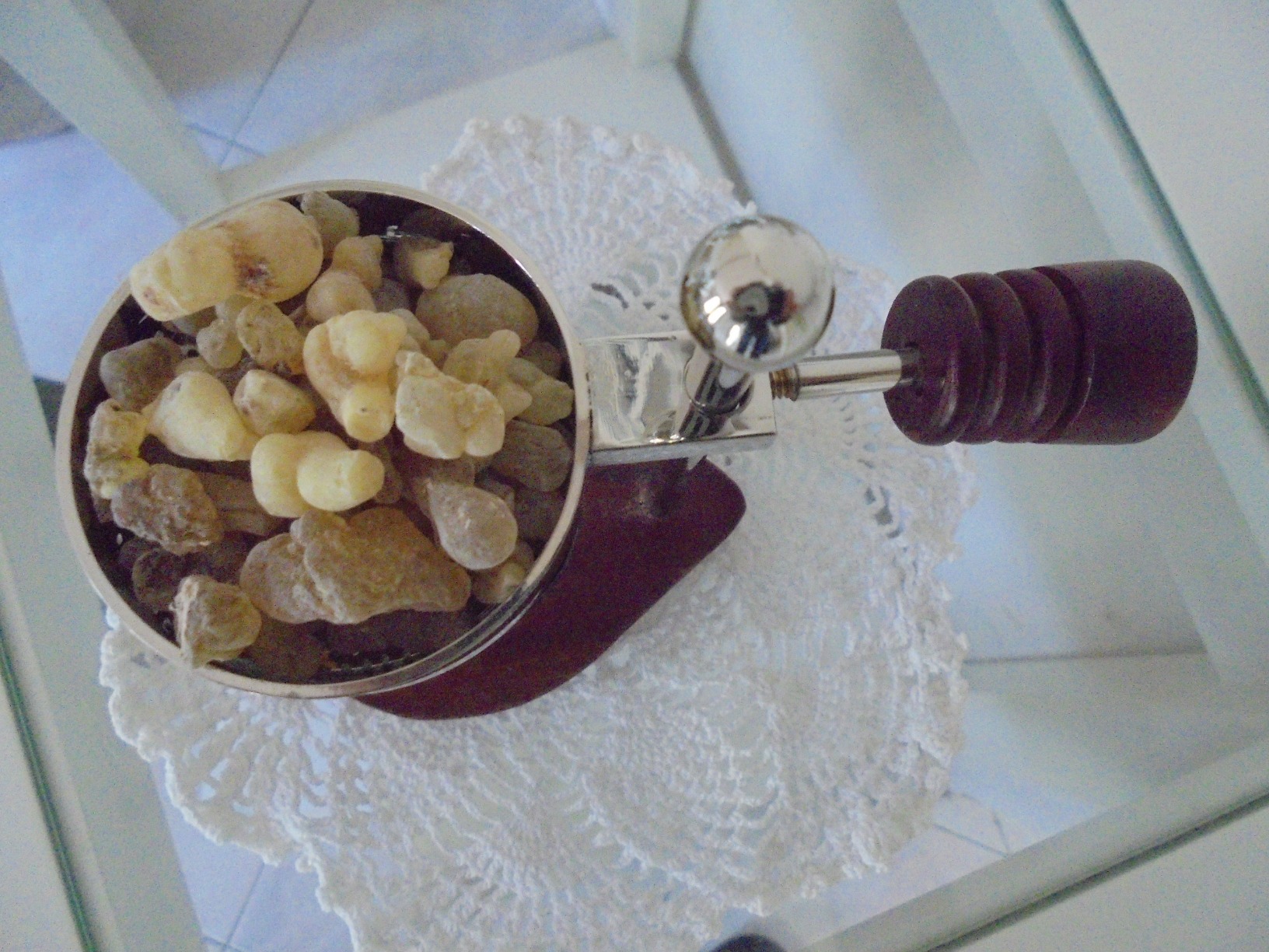 NKlaus Home Scents Räucherstövchen Messing Gold Holz 13 cm