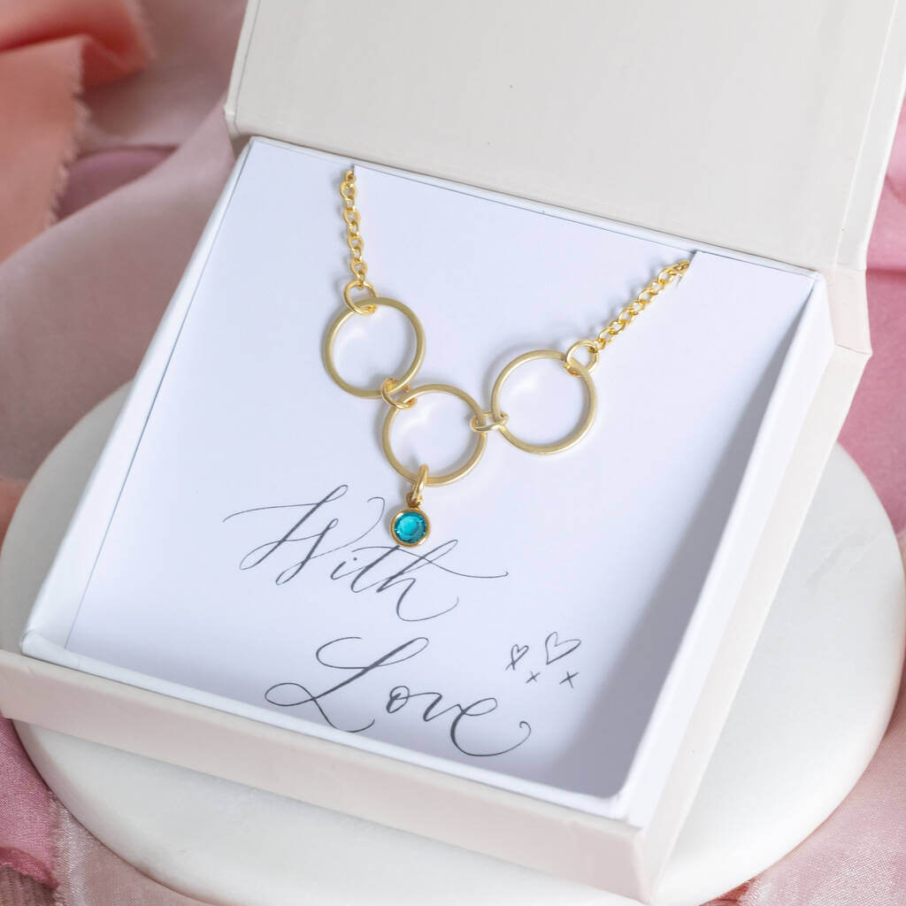 Joy by Corrine Smith 30th Birthday Halskette Gold 3 Kreise