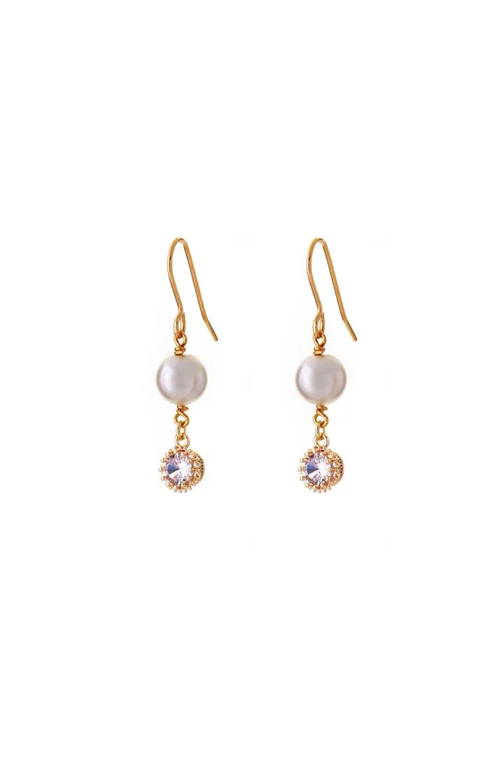 Joy by Corrine Smith Pearl Round Crystal Ohrringe Perle Gold