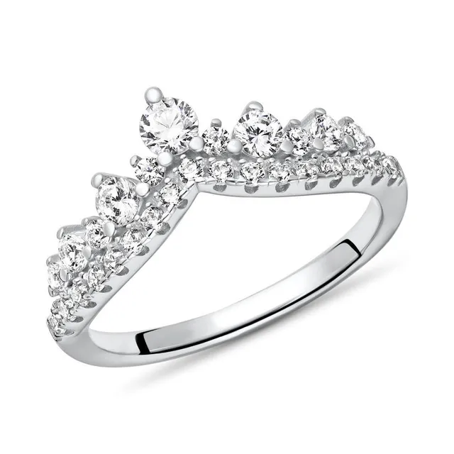 JEWLIX Damenring 925 Silber Zirkonia Ring Größe 54