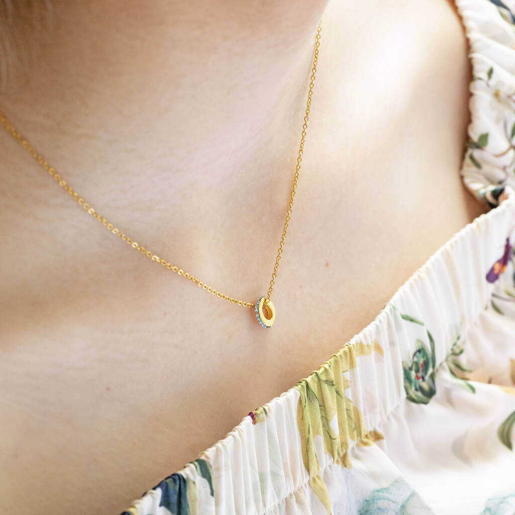 Joy by Corrine Smith Birthstone Oval Ring Halskette Gold