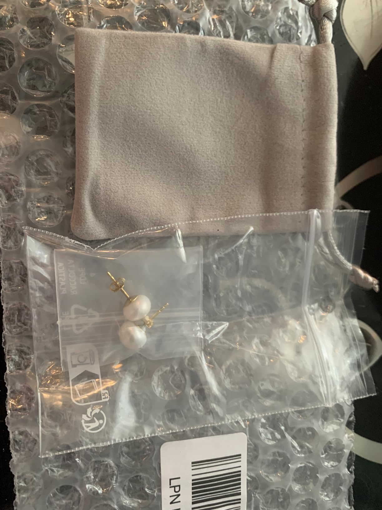 NKlaus JEWELLERY Perlen Ohrstecker 585 Gelbgold 8mm Süßwasser