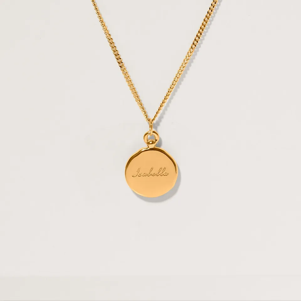 Stilnest Fluid Medallion Kette gravierbar 13mm Gold