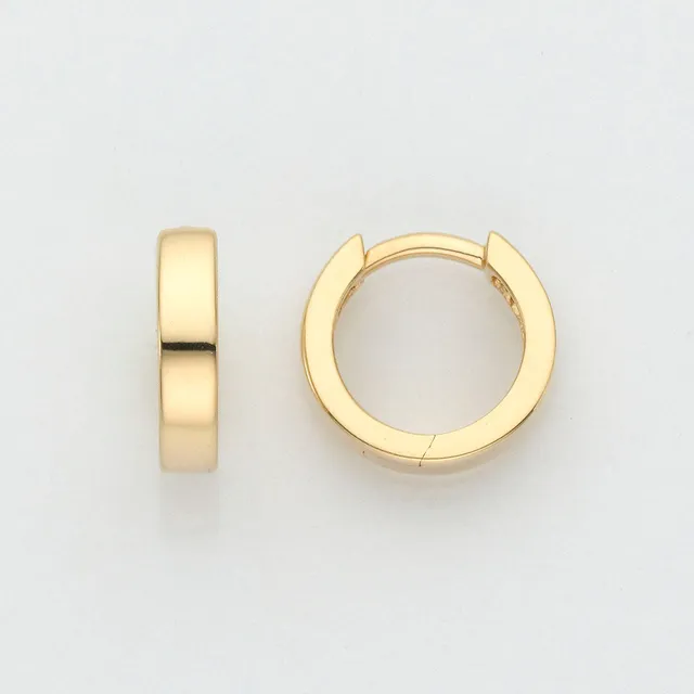 Eugen Rühle Scharnier-Creolen 2,7x12mm Ohrringe 750 Gelbgold Huggies