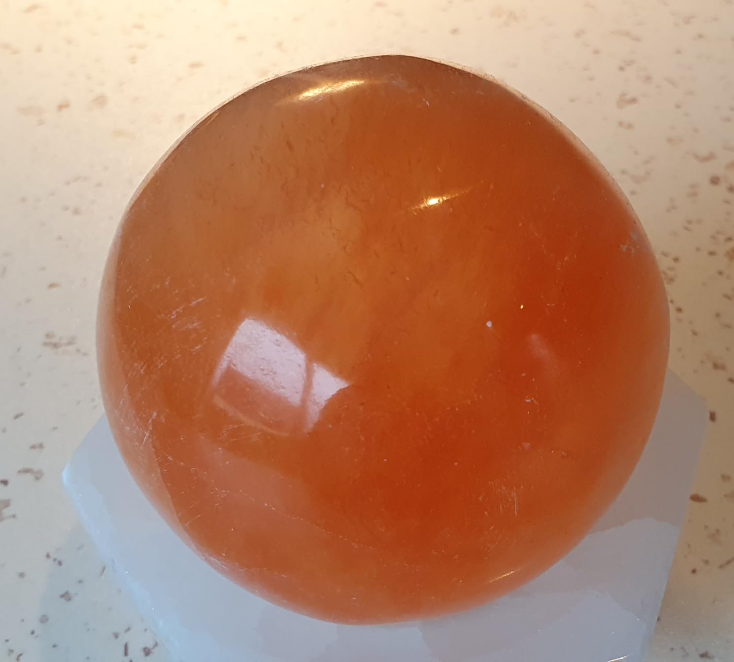 NKlaus Healing Crystals Selenit-Kugel 8cm Orange 580g