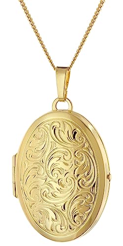 trendor Medaillon Kette Silber 925 vergoldet 42 cm
