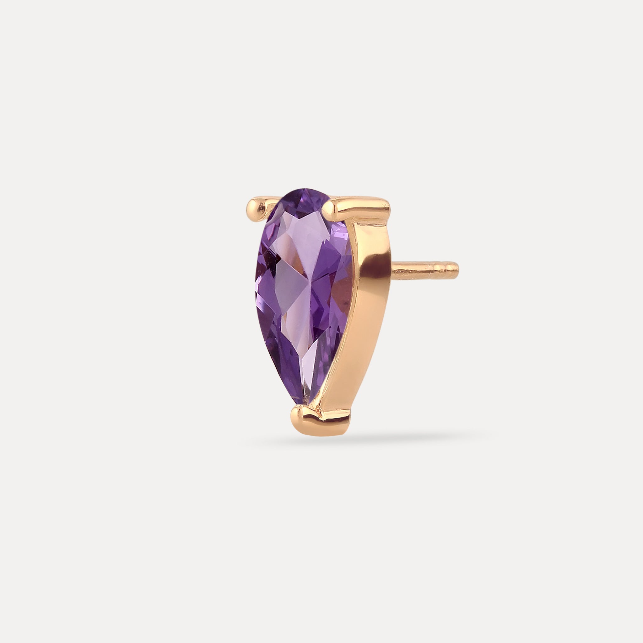 Stilnest Balance Drop Ohrstecker Amethyst 585 Gold Single