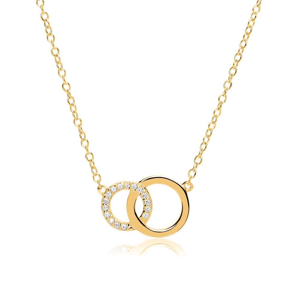 JEWLIX Ketten mit Anhänger Kreise Halskette Gold Zirkonia