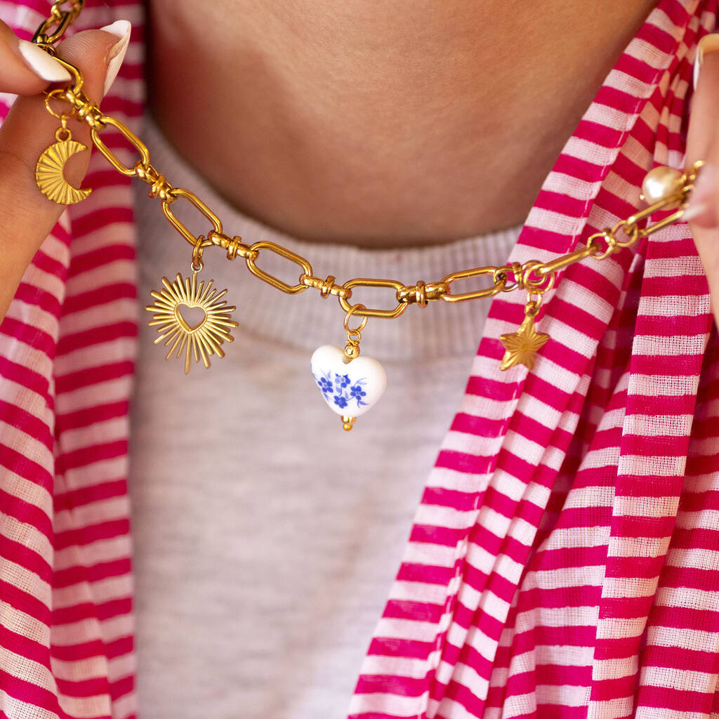 Joy by Corrine Smith Create Your Own Chunky Gold Charm Halskette