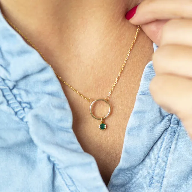 Joy by Corrine Smith Minimalist Circle Halskette Gold 16-18 Zoll