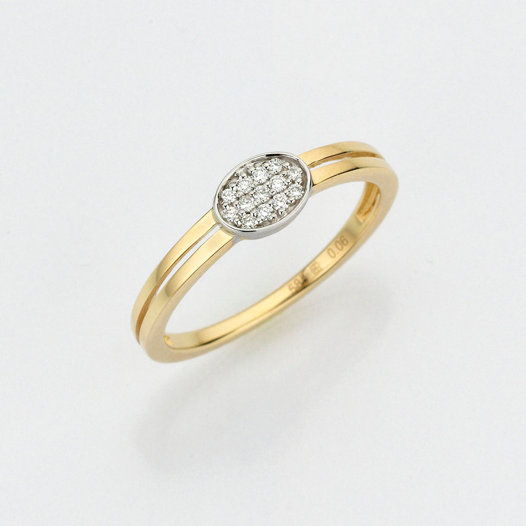 Eugen Rühle Ring mit Brillant 0,06ct WSI 585 Gelb-Weißgold