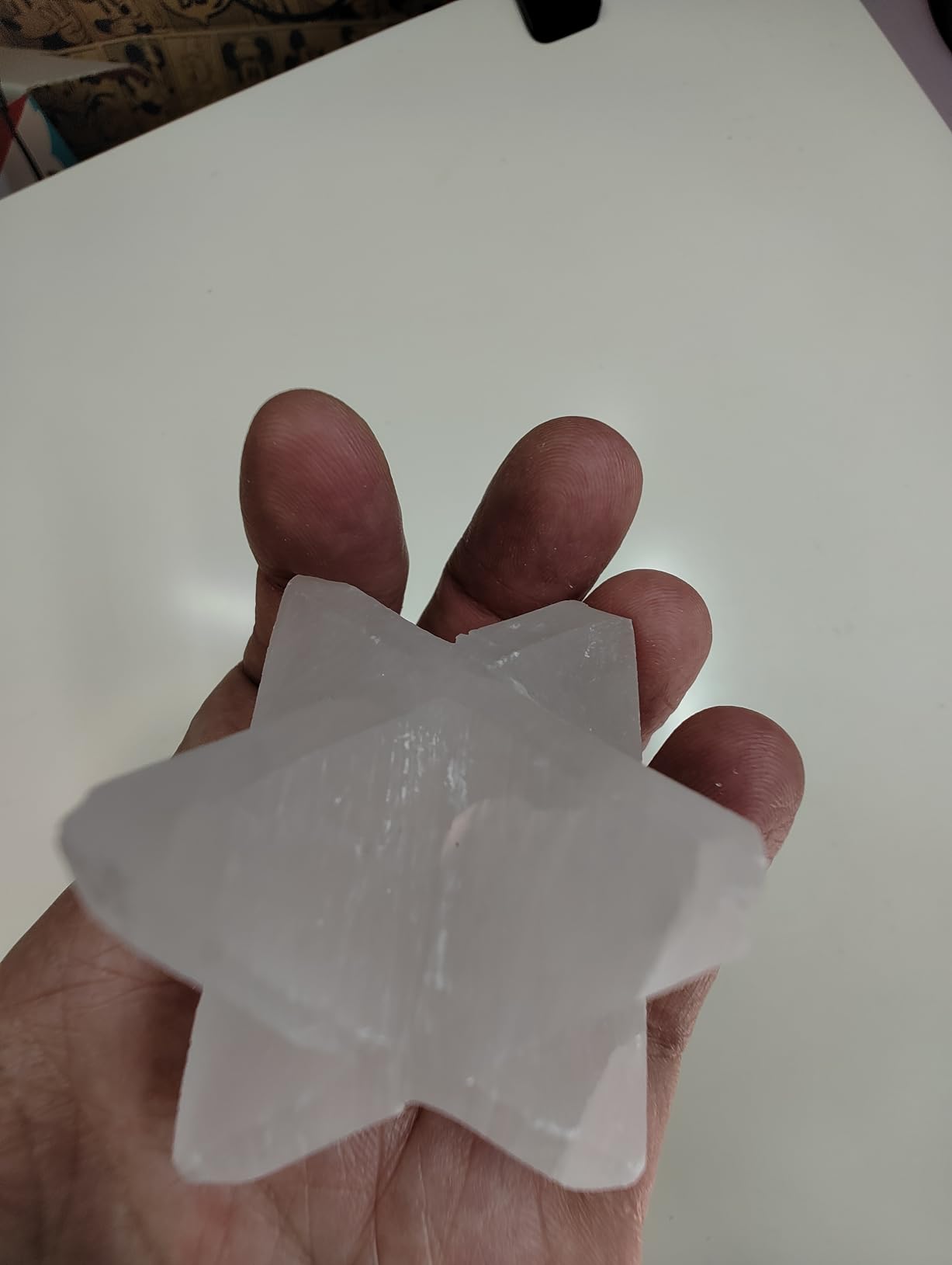 NKlaus Healing Crystals Selenit Merkaba Stern 4 cm Heilstein