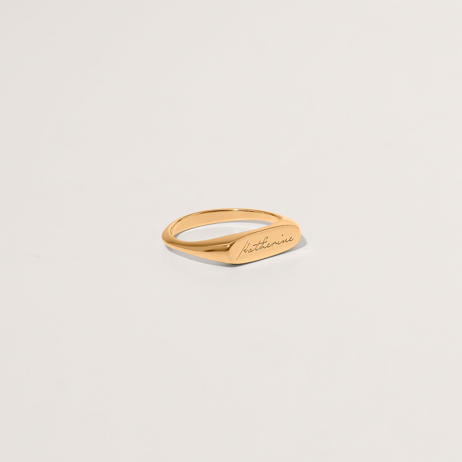 Stilnest Flat-Top Ring gravierbar Gold Vermeil Gr 54