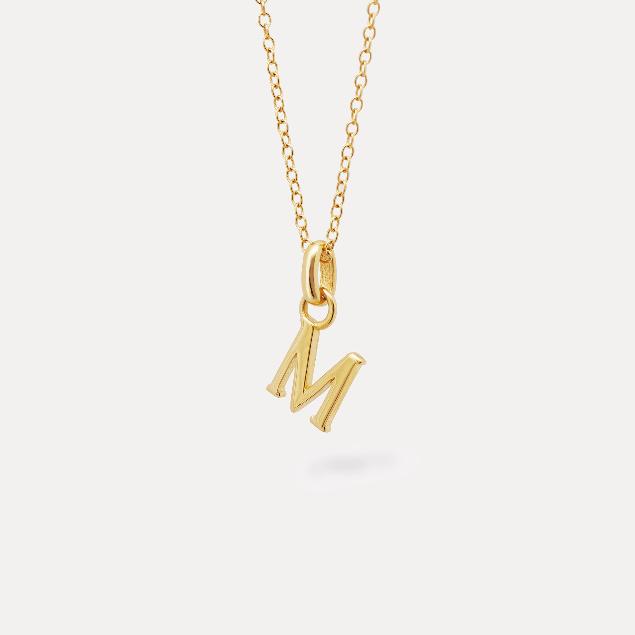 Stilnest Mini Initial Kette Buchstabe Gold Vermeil 45cm