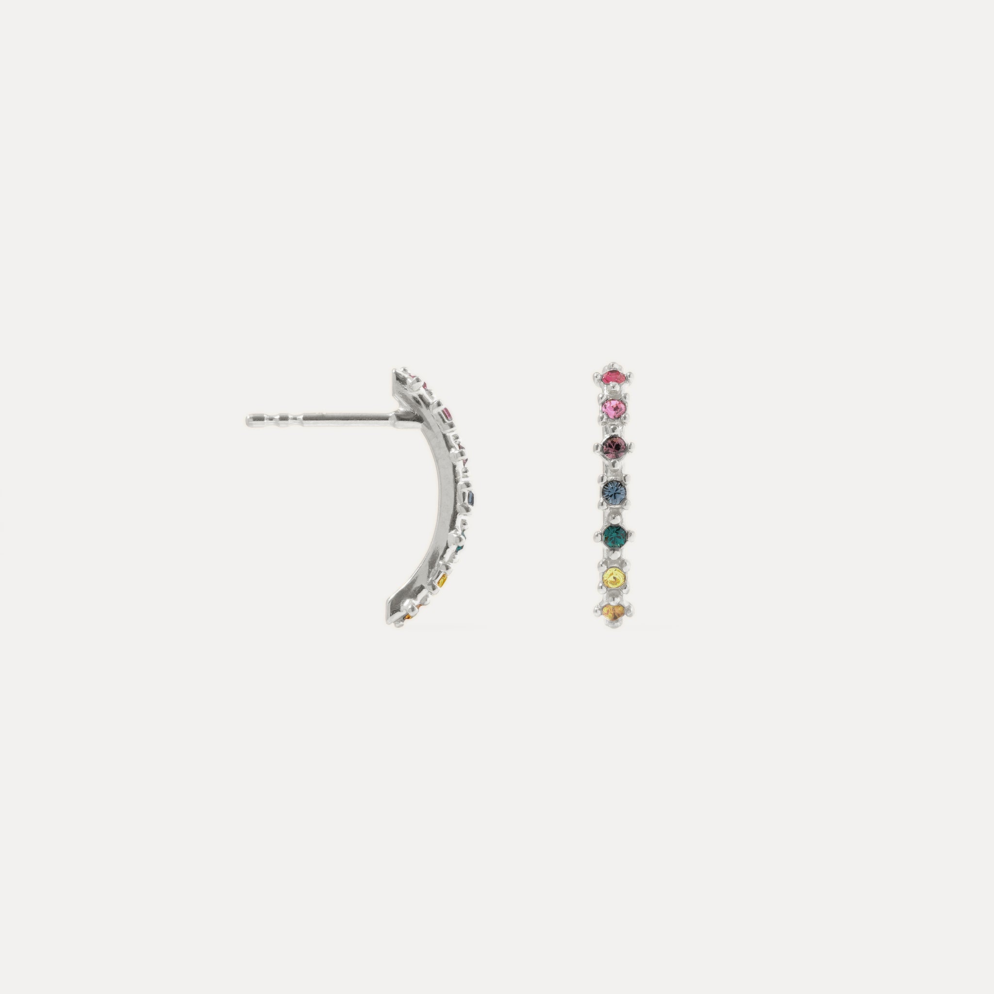 Stilnest Rainbow Delight Ohrhänger 24k Gold Vermeil 18mm bunt