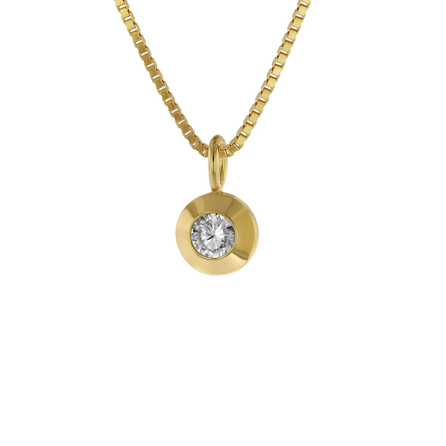 trendor Halsketten 75042 Gold Anhänger Zirkonia Kette 42 cm