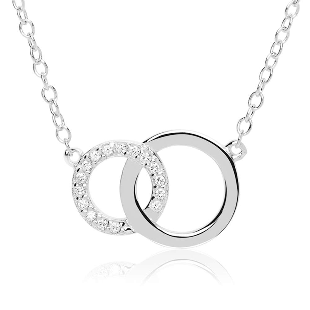 JEWLIX Kreise Kette 925er Silber Zirkonia