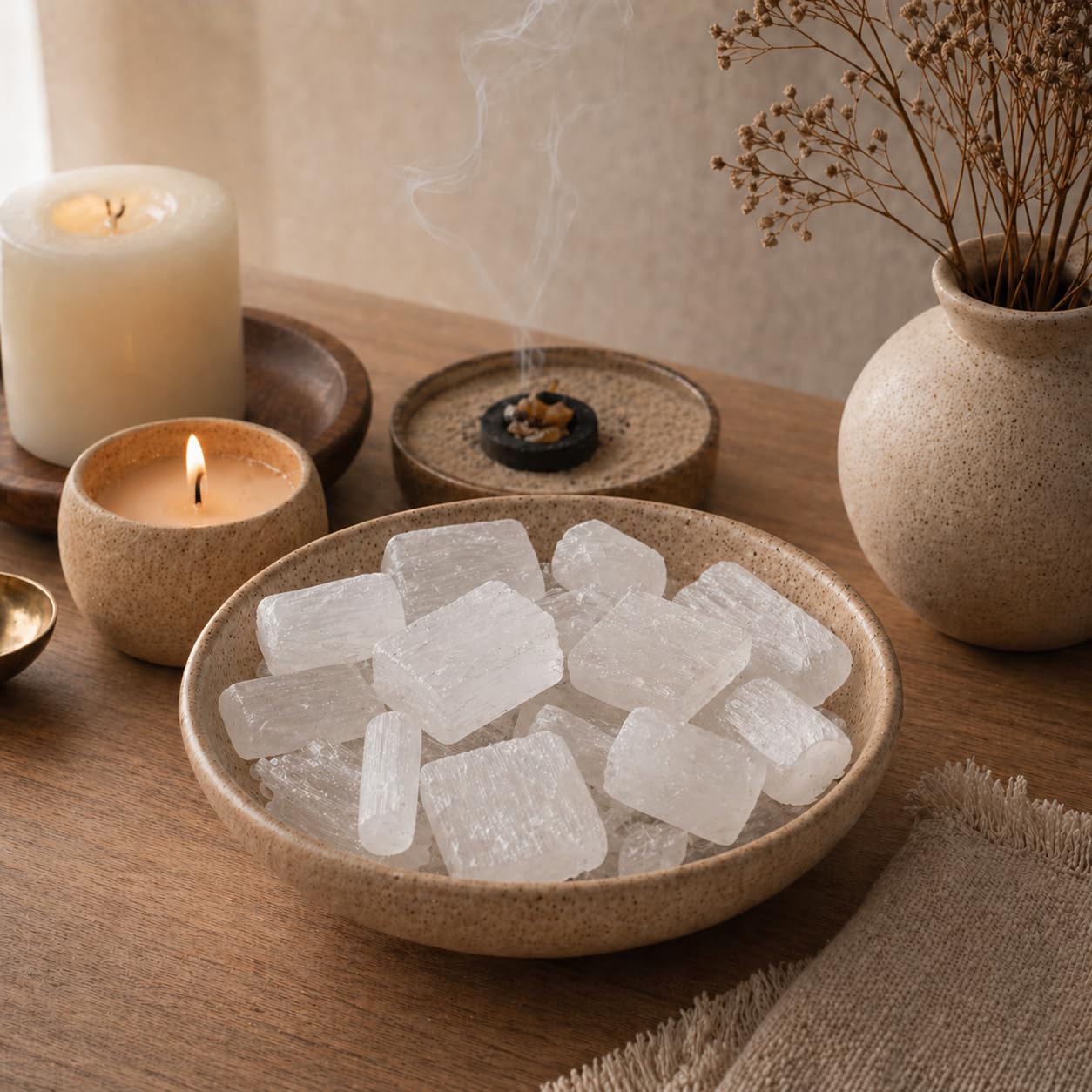 NKlaus Healing Crystals Selenit-Rohsteine 900g Heilsteine