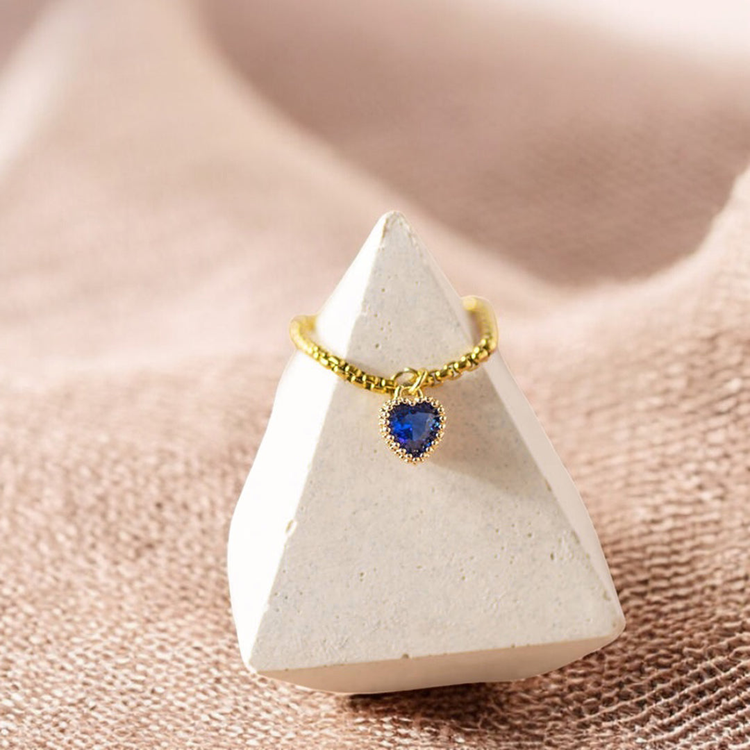 Joy by Corrine Smith Slider Ring Herz Geburtsstein Gold