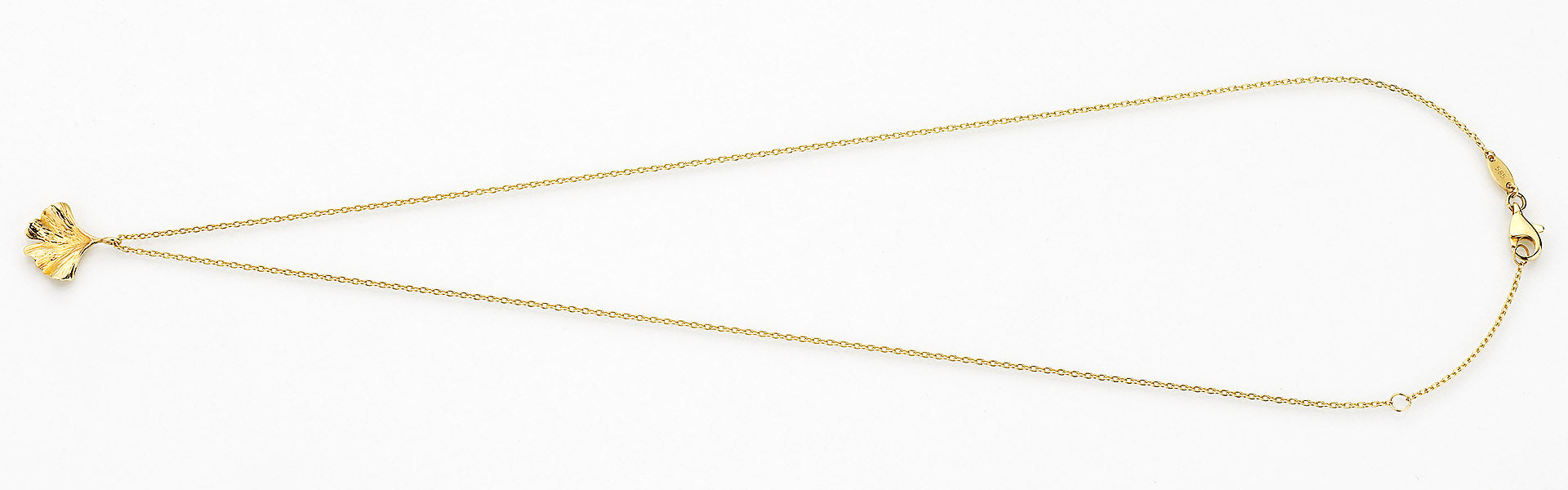Eugen Rühle Anhänger Ginkgoblatt 12 mm 585 Gelbgold Kette