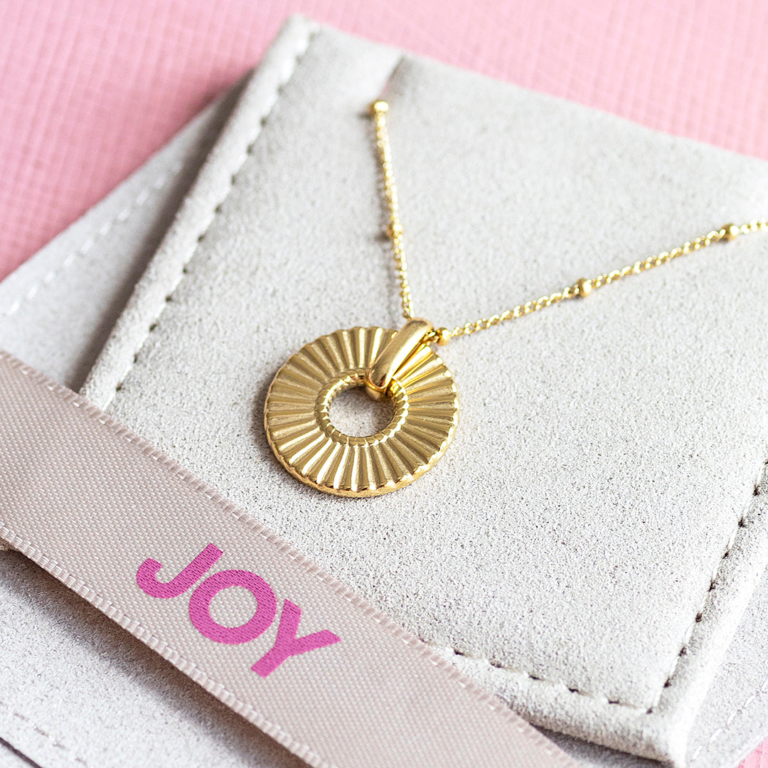 Joy by Corrine Smith Circle Halskette Gold gerippt 40cm