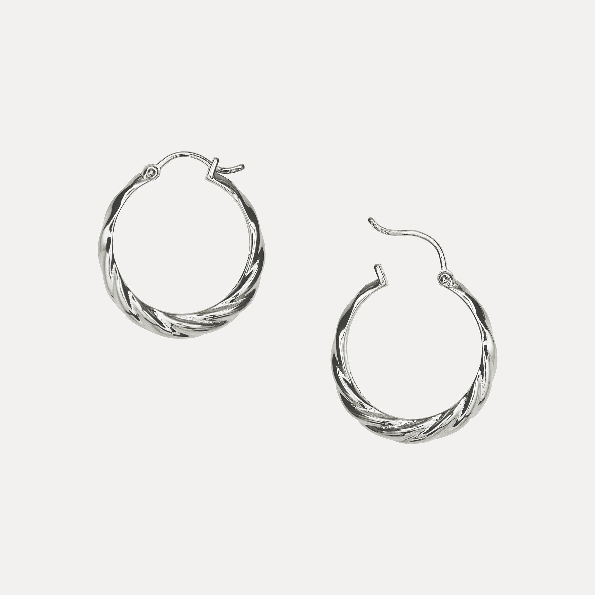 Stilnest Nest Creolen Gold Vermeil Ohrringe 19,3 mm breit