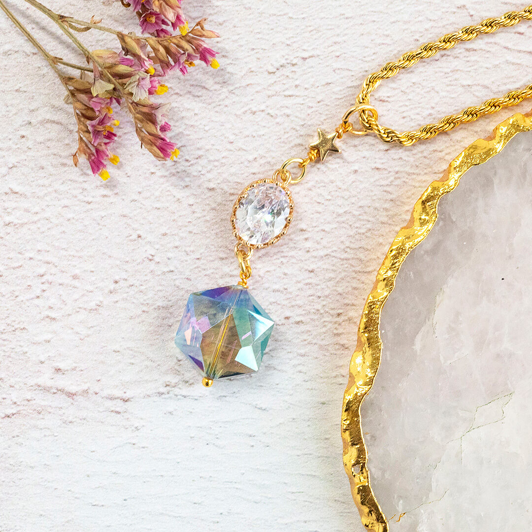 Joy by Corrine Smith Elara Halskette Gold mit Kristall Unikat