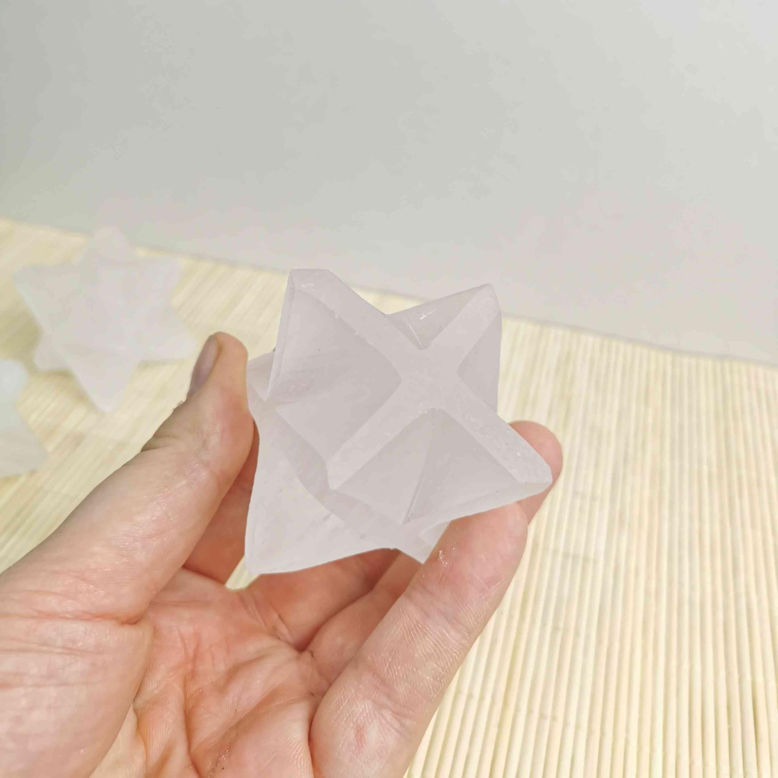 NKlaus Healing Crystals Selenit Merkaba Stern 4 cm Heilstein