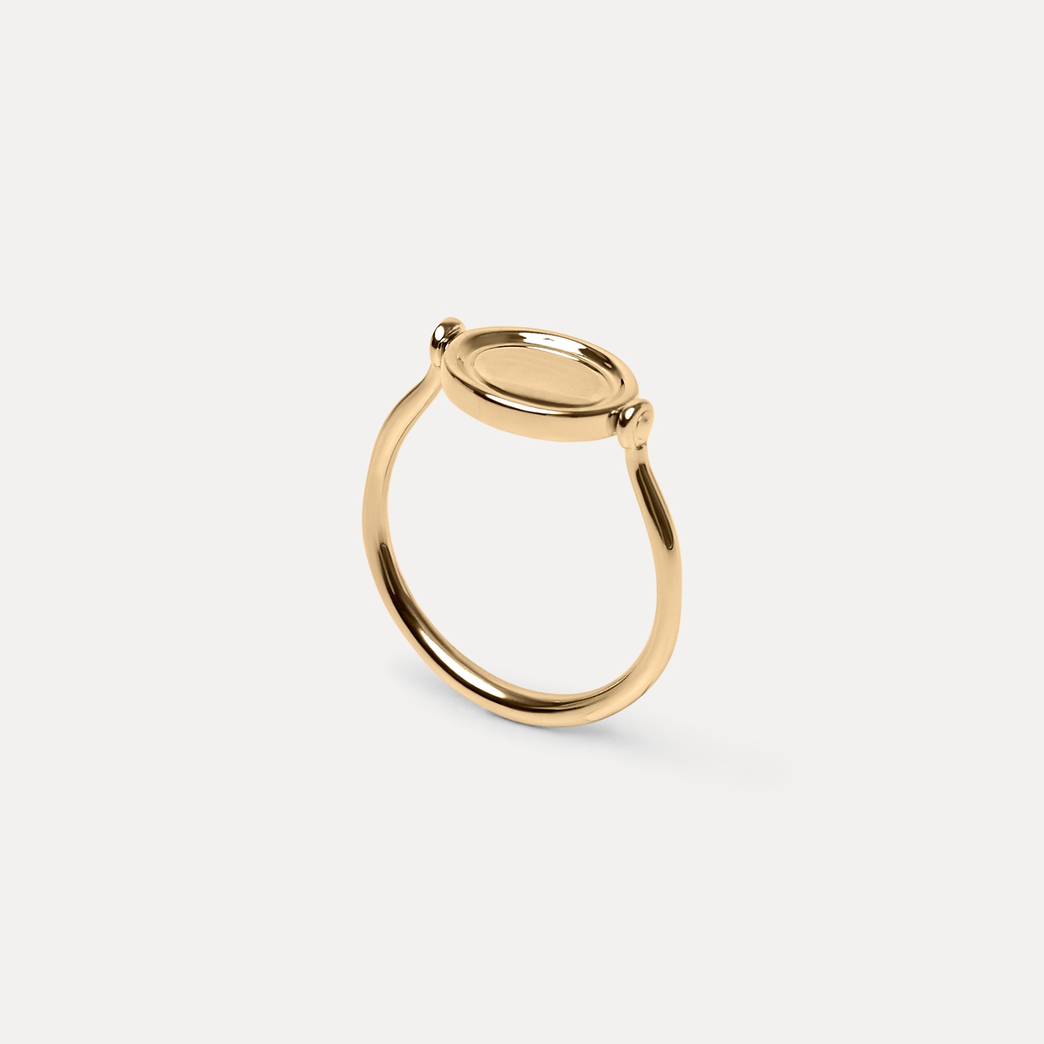 Stilnest Flip Pavé Ring 585 Gold weißer Saphir 52