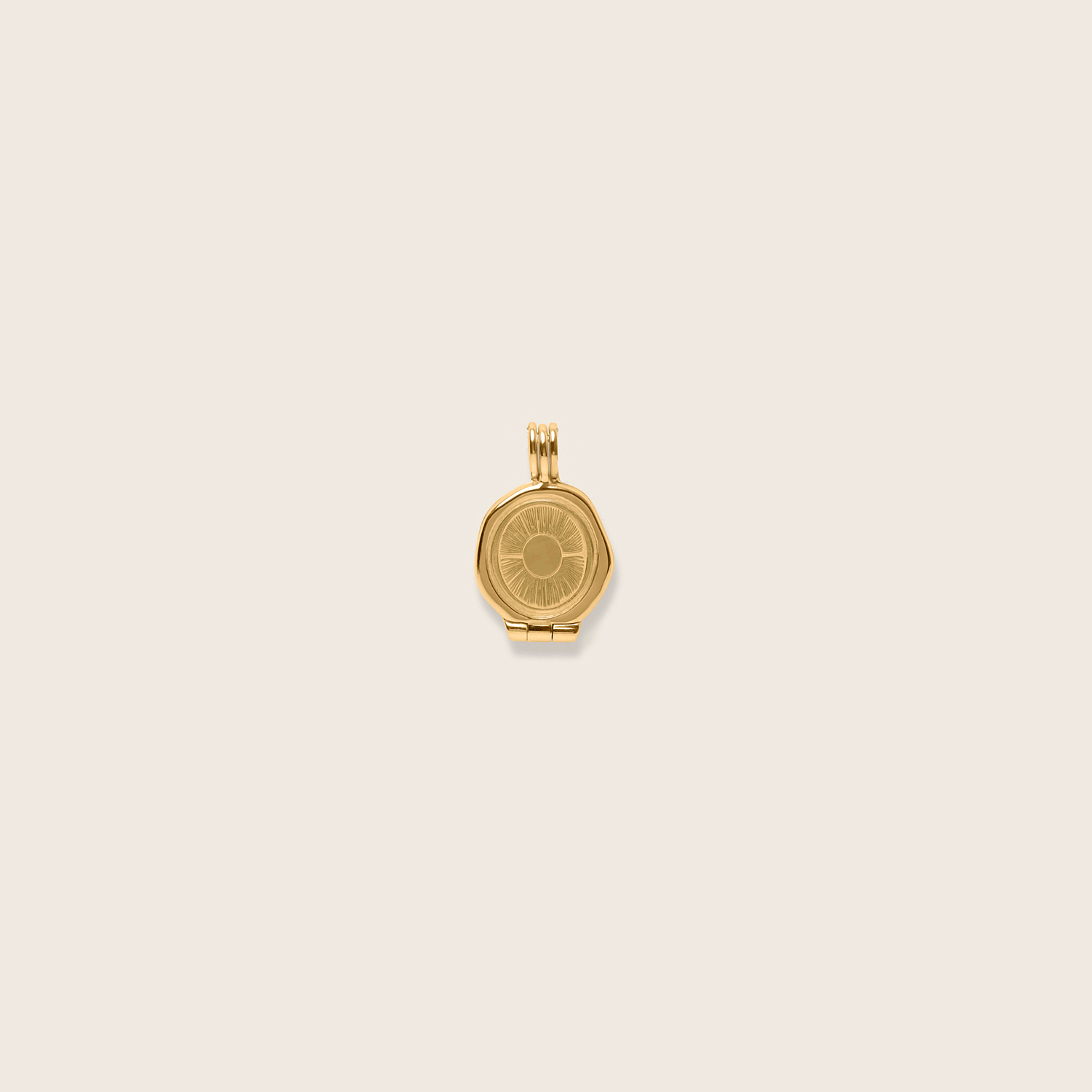 Stilnest Sun Seal Medaillon Anhänger Silber Gold Vermeil