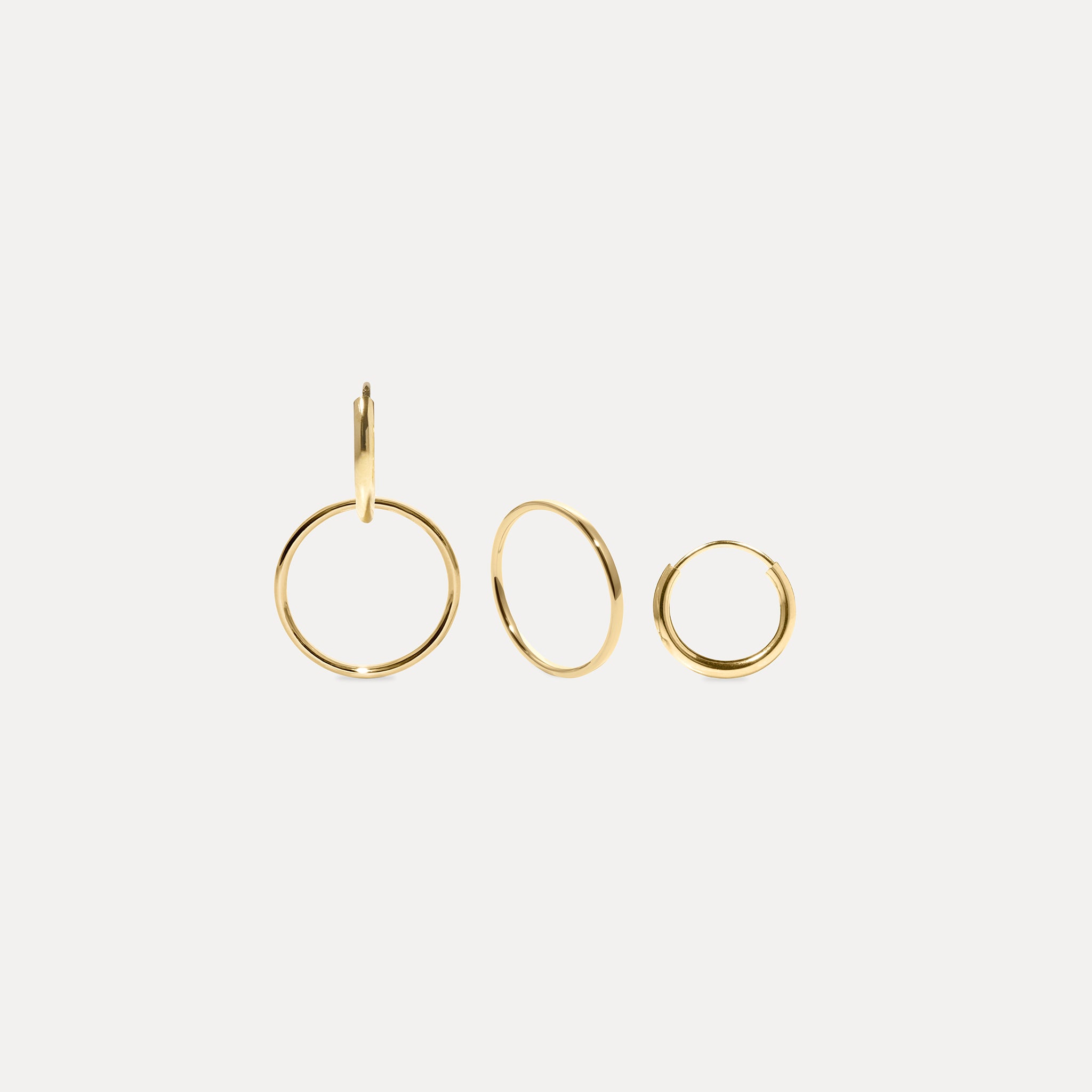 Stilnest Basic Double Creolen 585 Gold 13mm doppelt