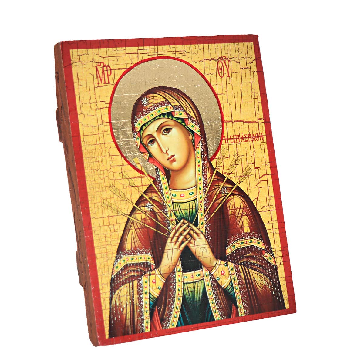 NKlaus Religious Icons Guter Hirte Ikone Holz 16x12,5cm