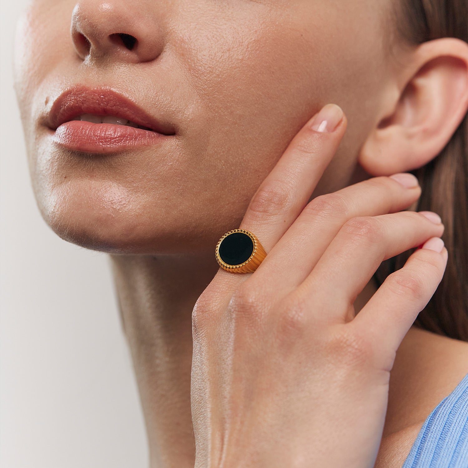 Stilnest Joi Solar Spritz Cocktail Ring Silber 52 Schwarz