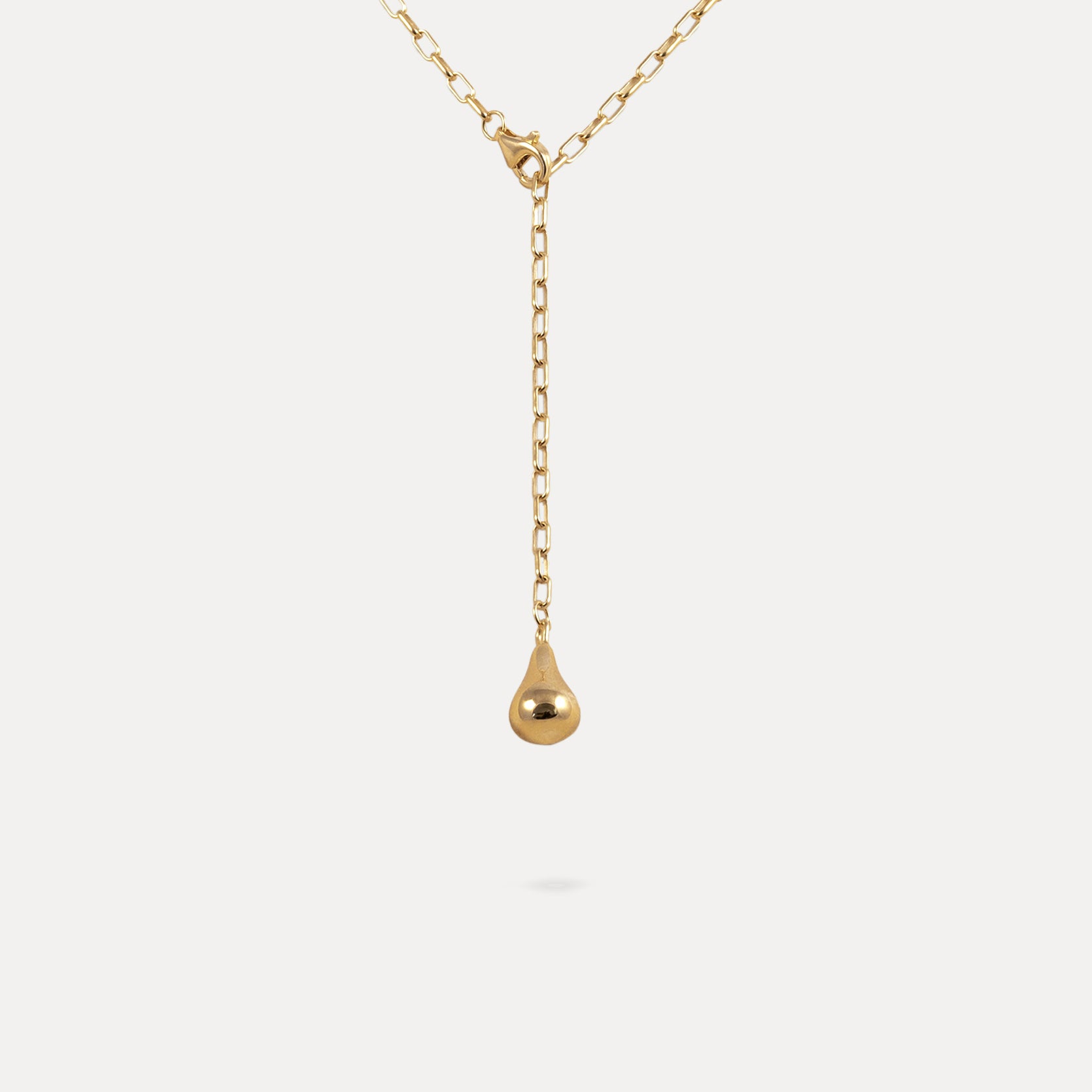Stilnest Eden Pear Lariat Halskette Gold Vermeil 50cm Birne