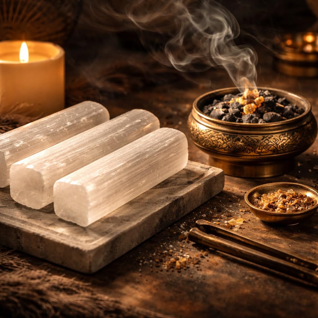 NKlaus HEALING CRYSTALS Selenit-Stick 10 cm 1 Stück