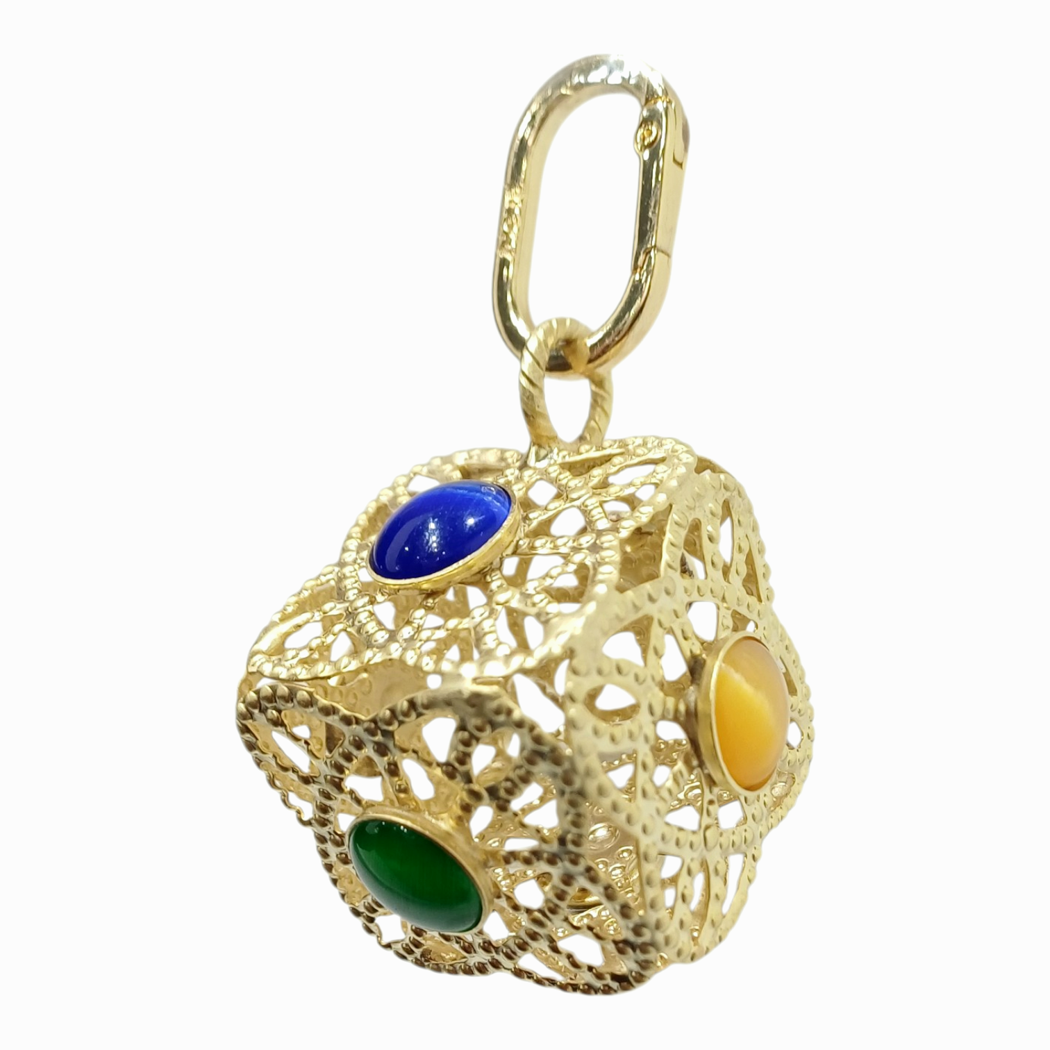 Alevá Bijoux Kubo Anhänger vergoldet multicolor