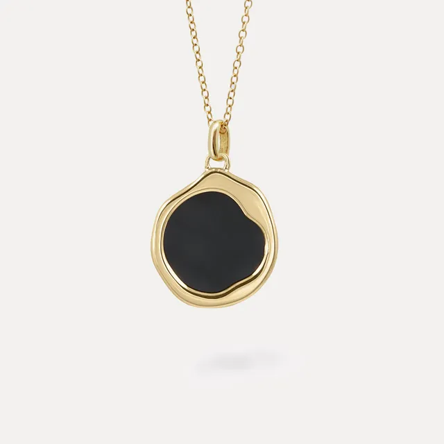 Stilnest Onyx Organic Halskette 585 Gold 45 cm