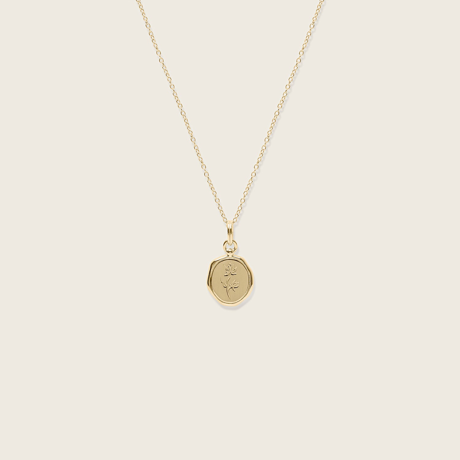 Stilnest Floral Seal Kette 585 Gold 45 cm Massivgold