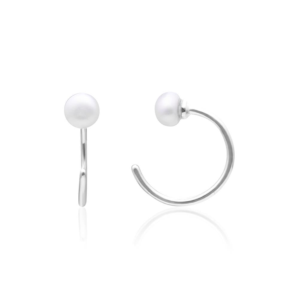 JEWLIX Ohrstecker Ear Cuffs Perle 925 Silber Süßwasserperle Paar